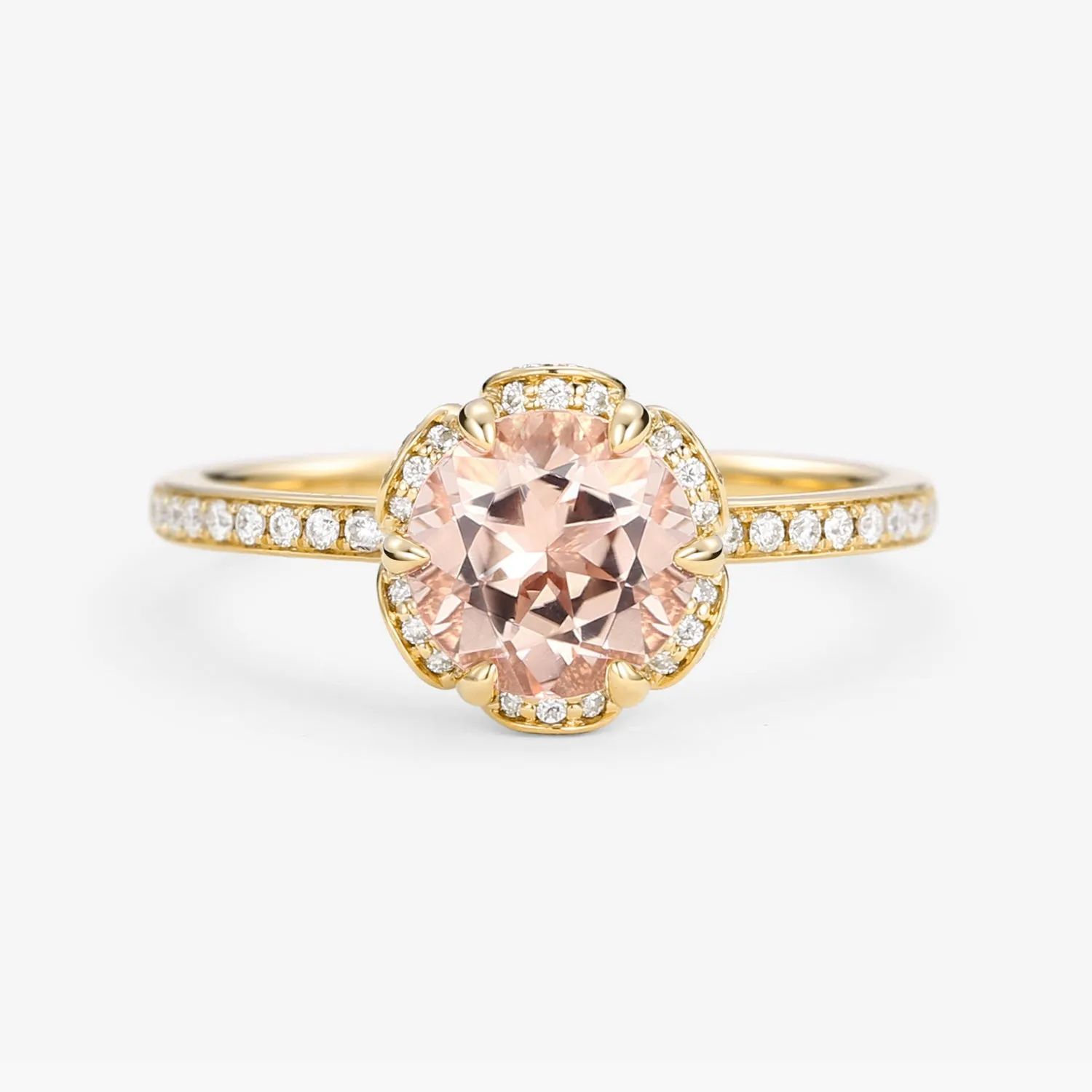 1.2ct Morganite Floral Inspired Ring