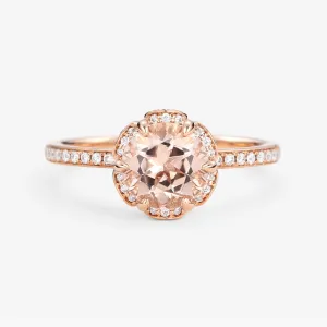 1.2ct Morganite Floral Inspired Ring