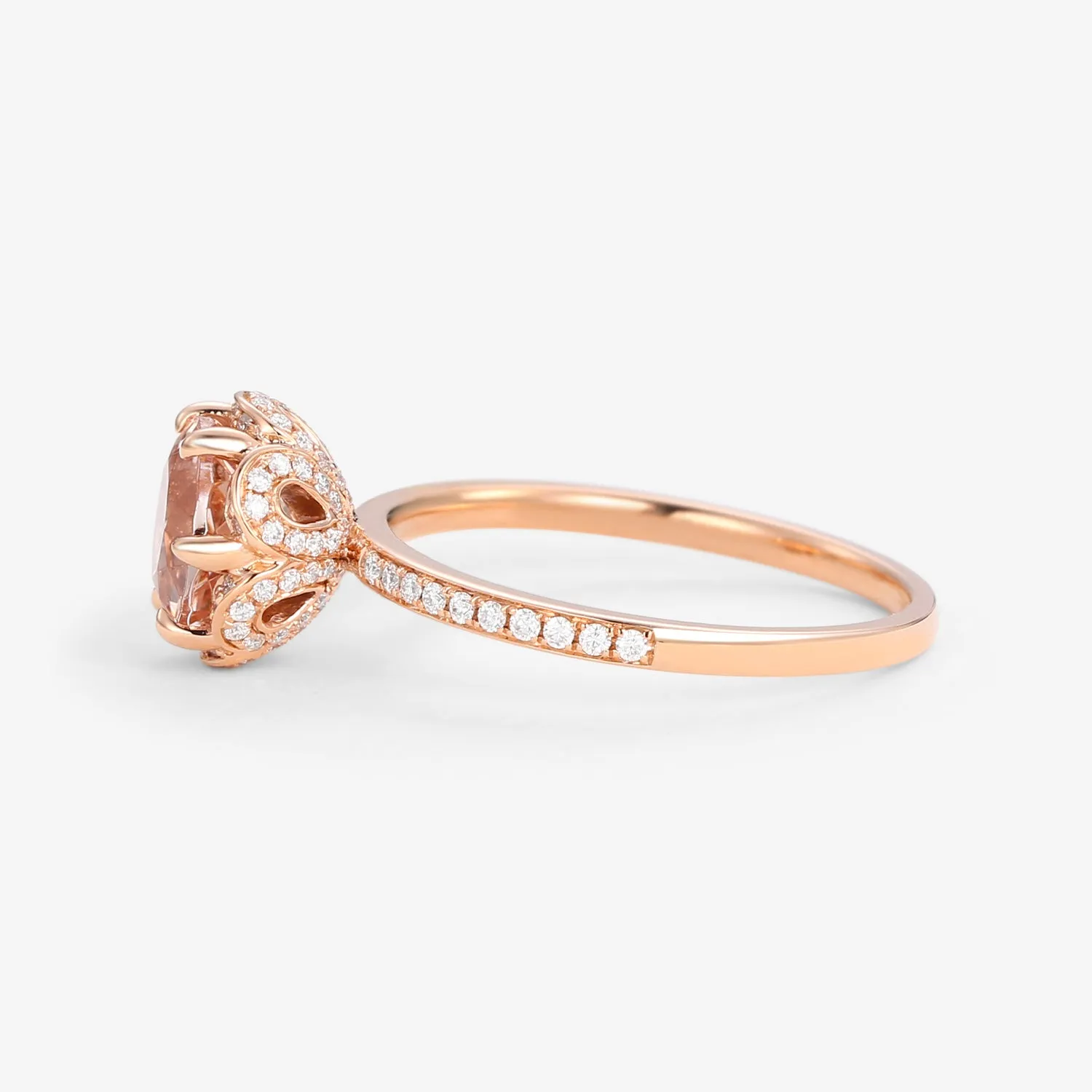 1.2ct Morganite Floral Inspired Ring