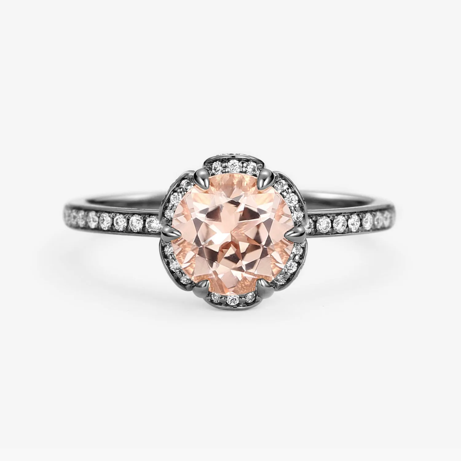 1.2ct Morganite Floral Inspired Ring