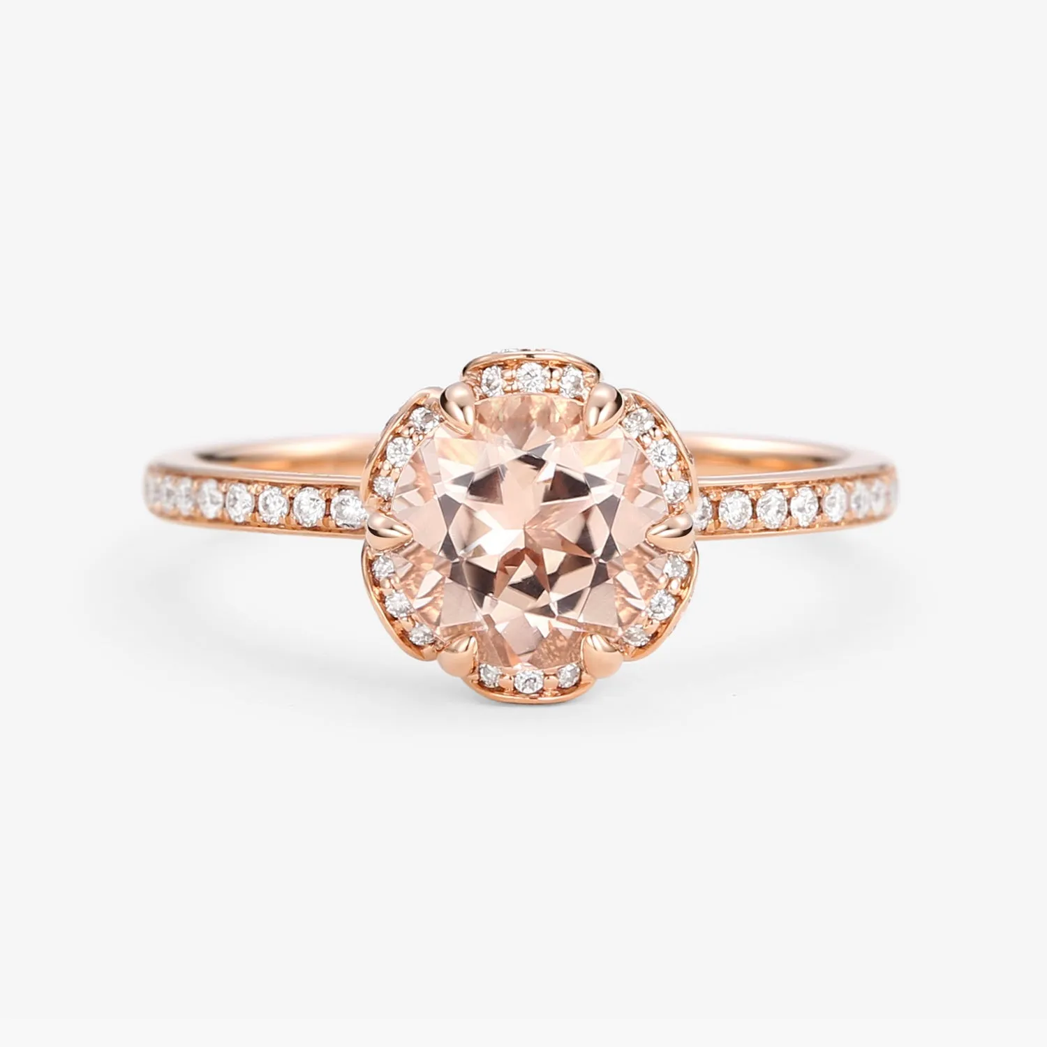 1.2ct Morganite Floral Inspired Ring