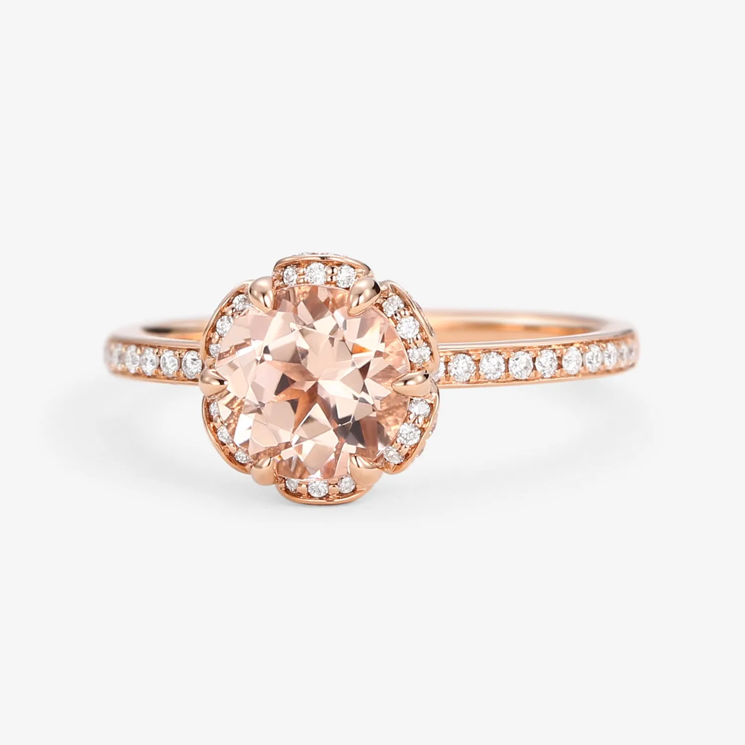 1.2ct Morganite Floral Inspired Ring