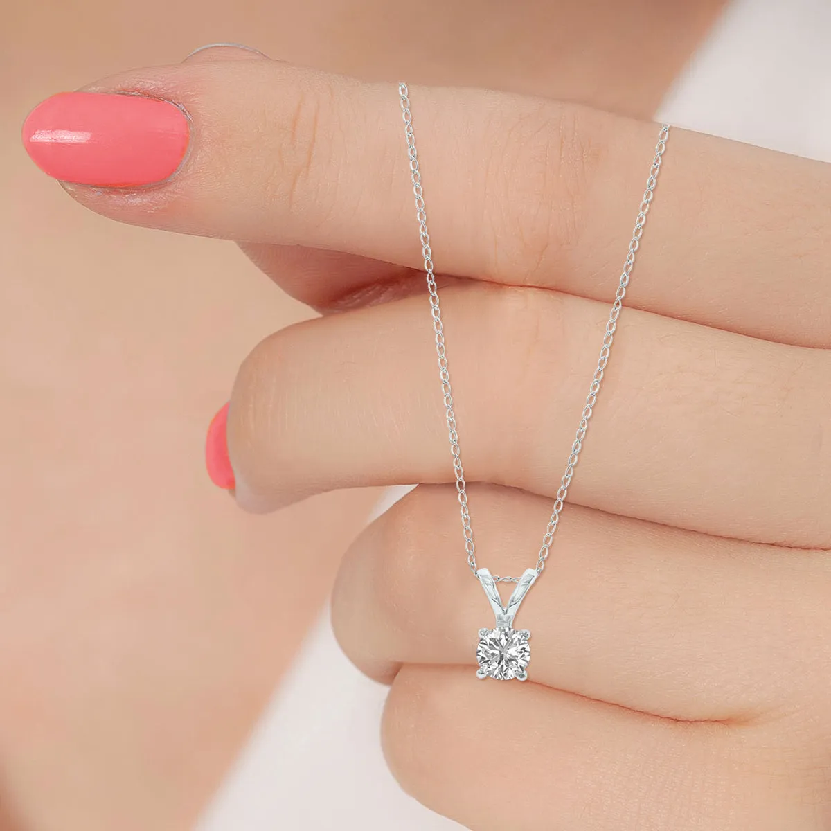 1/2ct tw LAB GROWN Diamond Necklace in 14kt White gold