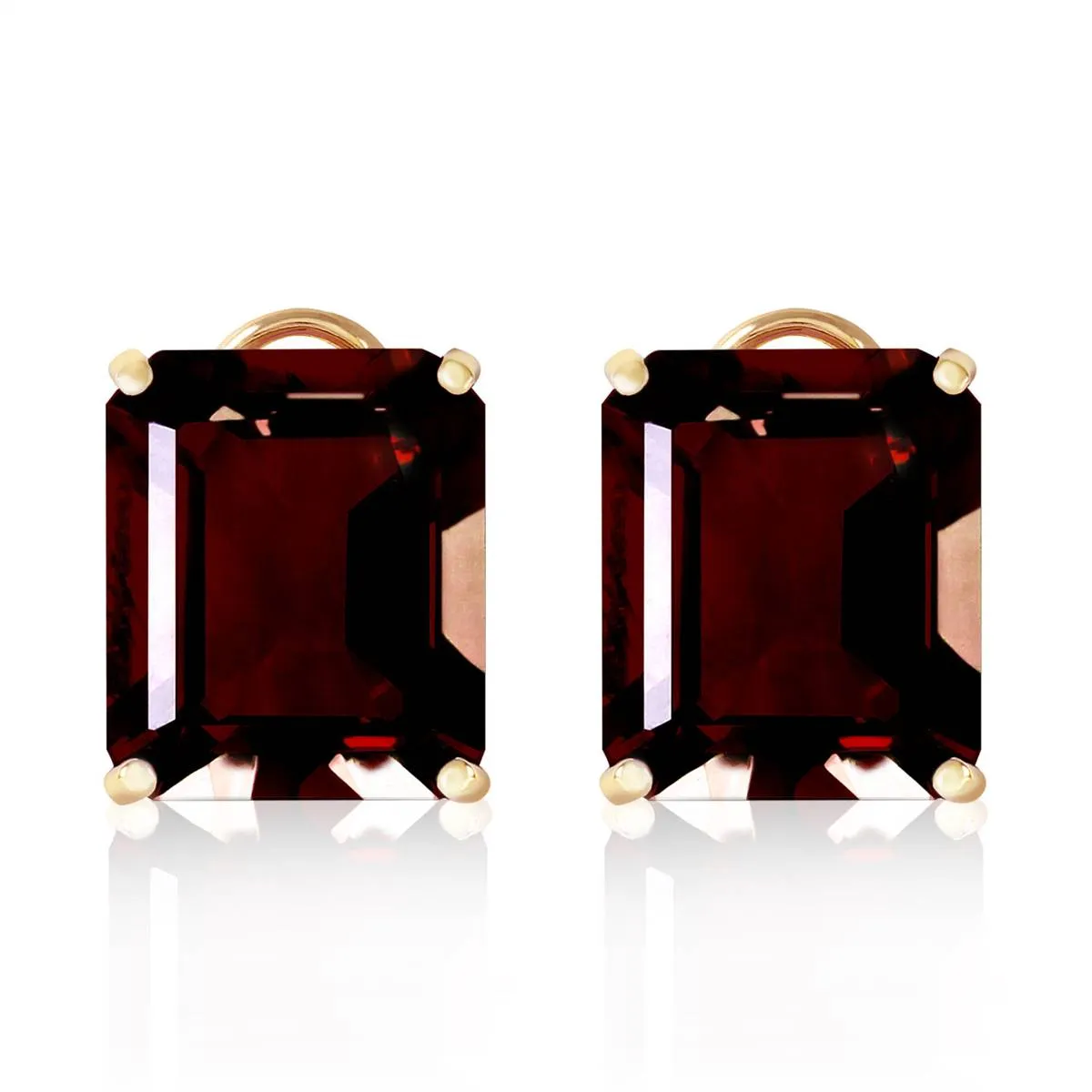 14 Carat 14K Solid Yellow Gold Distinction Garnet Earrings