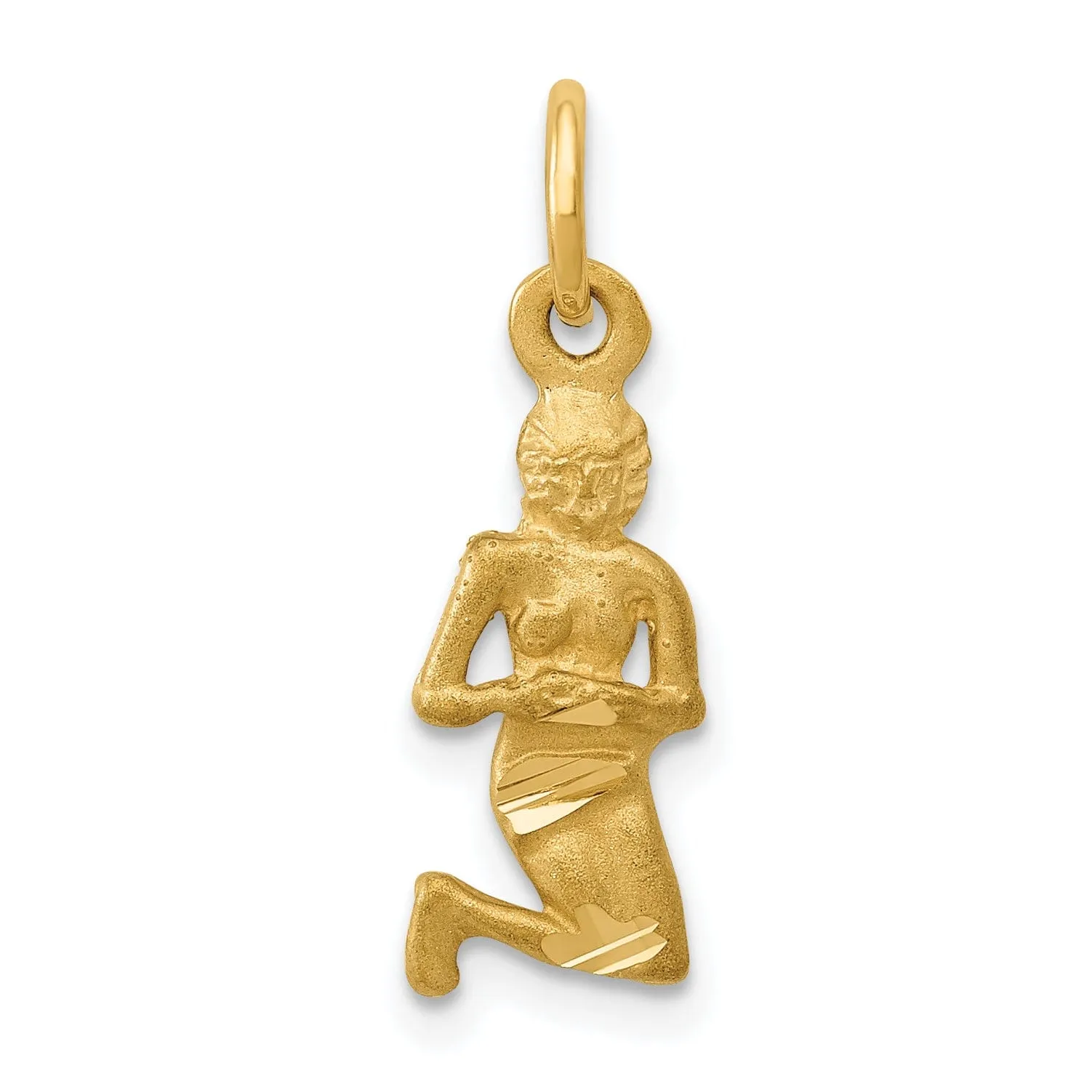 14k Yellow Gold Virgo Zodiac Charm Pendant