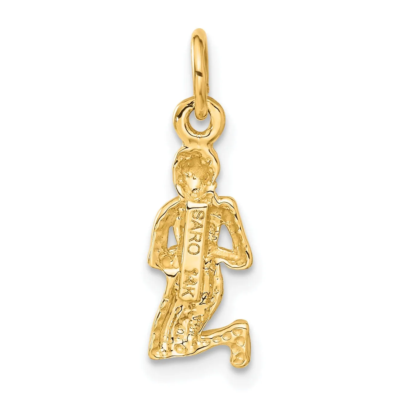 14k Yellow Gold Virgo Zodiac Charm Pendant