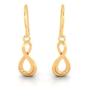 18k Delicate Gold Earrings With An Infinite Design