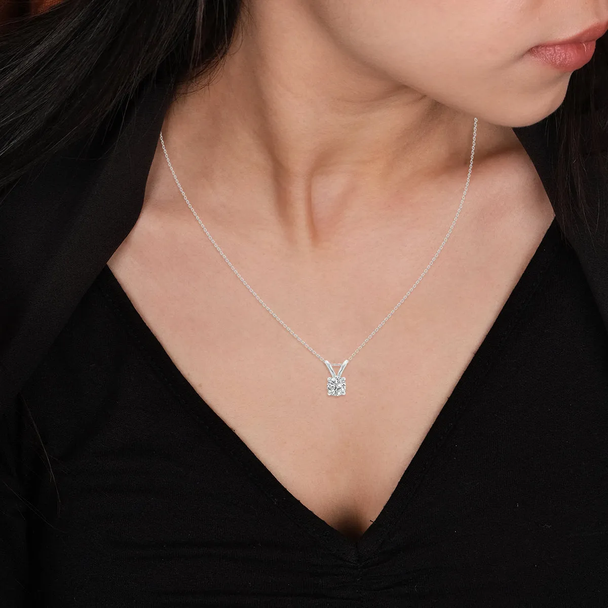 1ct tw LAB GROWN Diamond Necklace in 14kt White gold