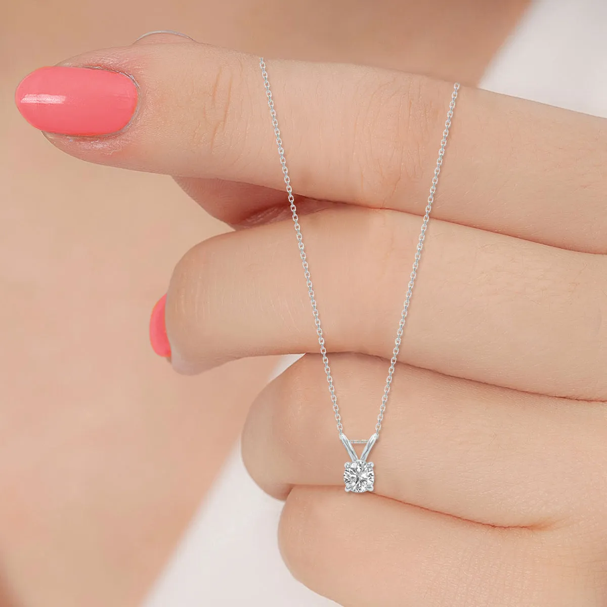 1ct tw LAB GROWN Diamond Necklace in 14kt White gold