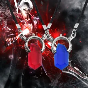 2017 Trendy Anime Game Necklace Cosplay DMC Devil May Cry 5 Necklaces Crystal Unisex Dante Pendants Rope Chain Necklaces Colar