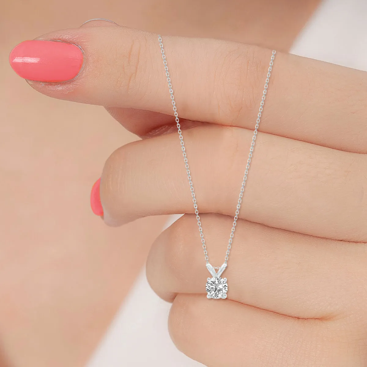 2ct tw LAB GROWN Diamond Necklace in 14kt White gold