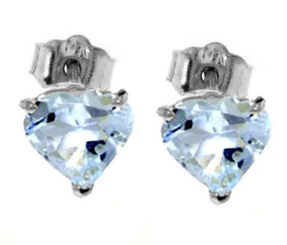 3.25 Carat 14K Solid White Gold Suddenly Subtle Aquamarine Earrings