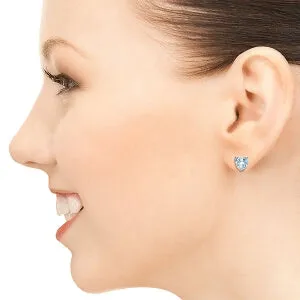 3.25 Carat 14K Solid White Gold Suddenly Subtle Aquamarine Earrings