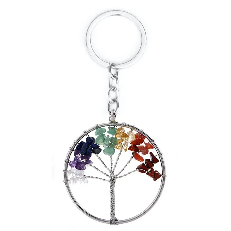 7 Chakra Quartz Natural Stone Tree of Life pendulum Pendant Necklace for Women  Healing Crystal Necklaces