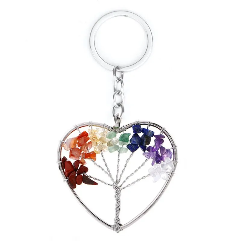 7 Chakra Quartz Natural Stone Tree of Life pendulum Pendant Necklace for Women  Healing Crystal Necklaces