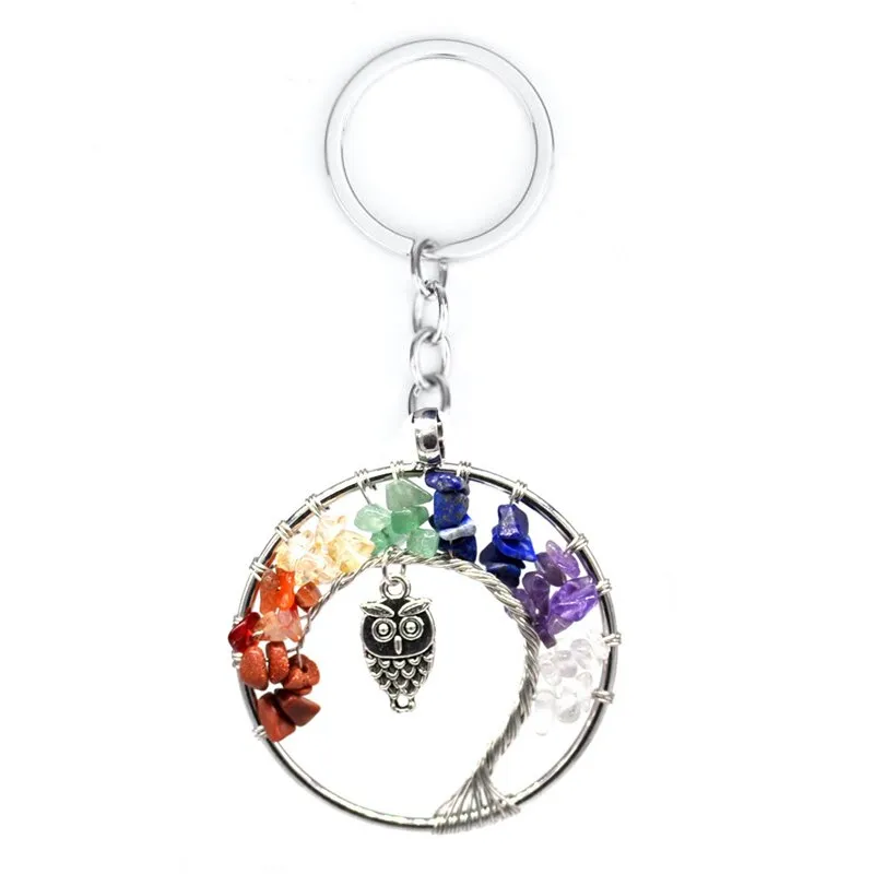 7 Chakra Quartz Natural Stone Tree of Life pendulum Pendant Necklace for Women  Healing Crystal Necklaces