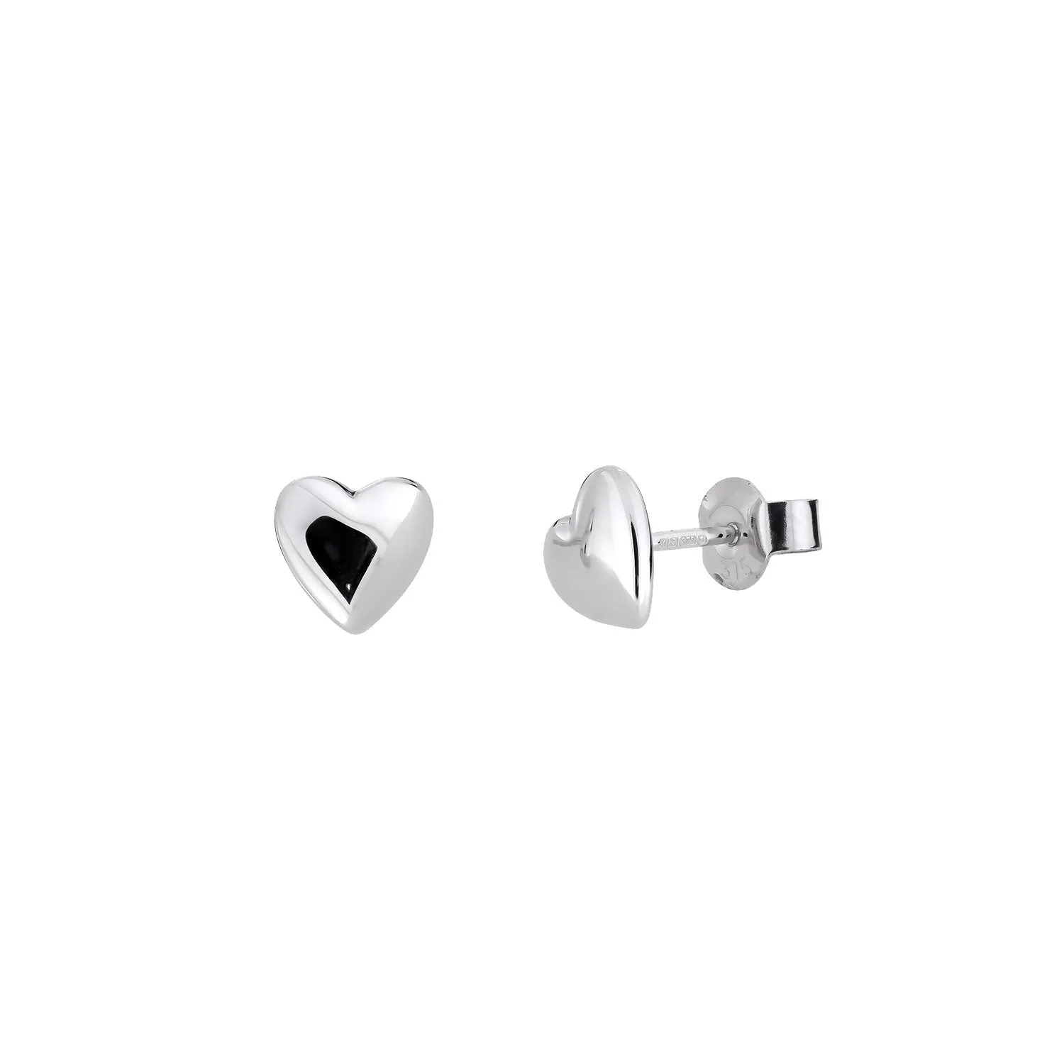 9 Carat Gold Delicate Heart Stud Earrings