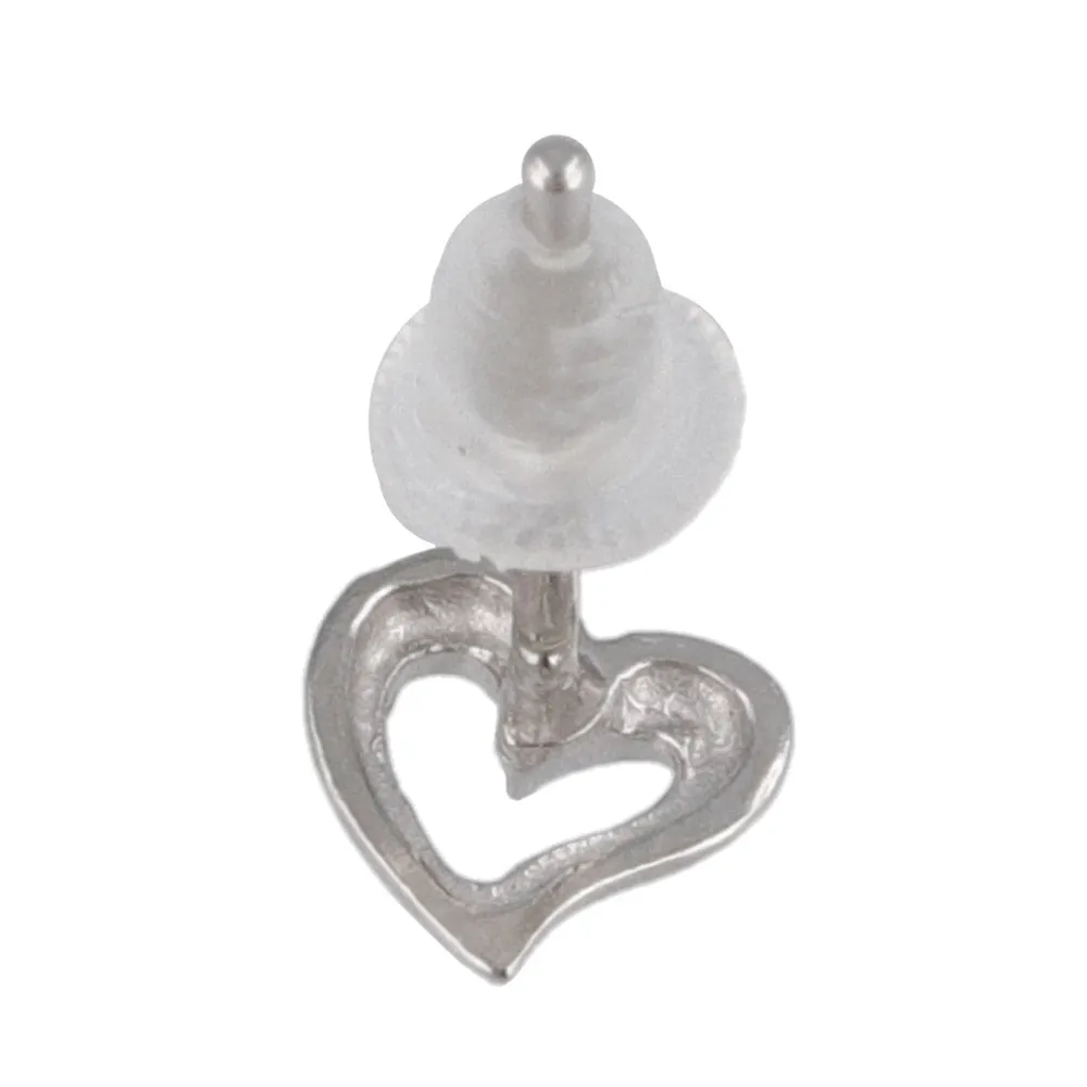 925 Silver Heart Stud Earrings