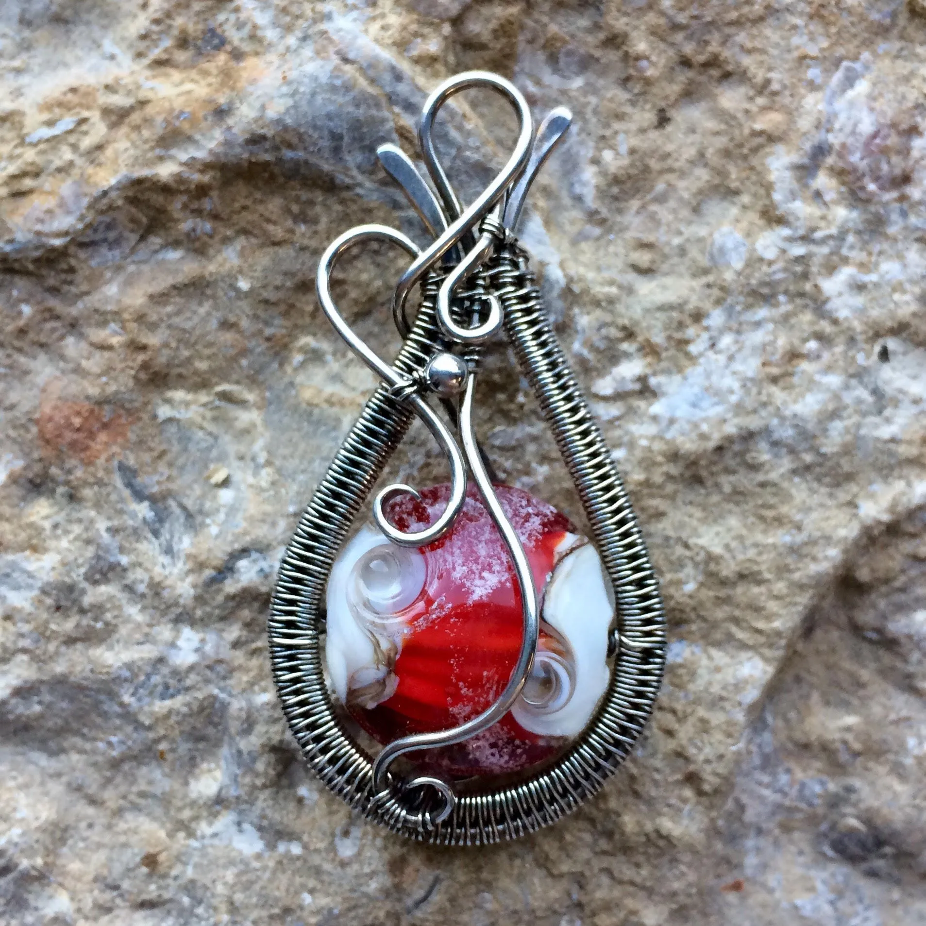 Alien World Wire Wrapped Pendant with Cremains