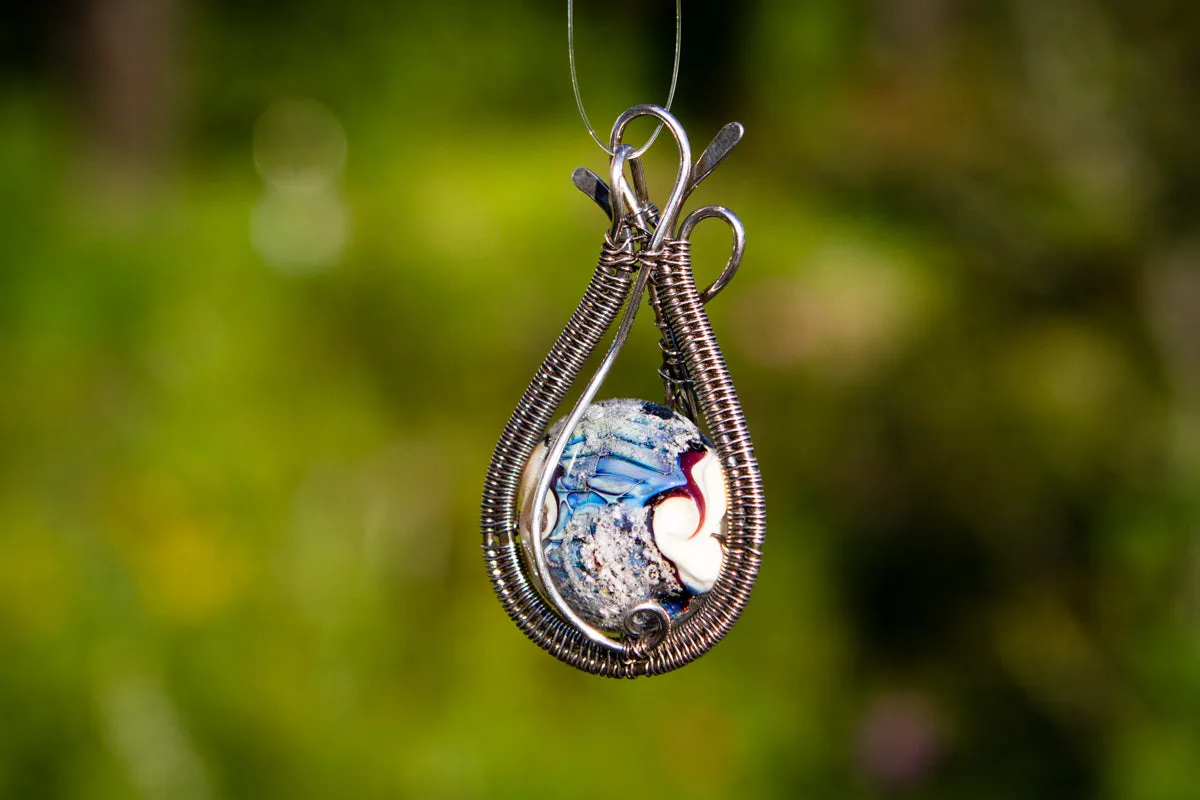 Alien World Wire Wrapped Pendant with Cremains