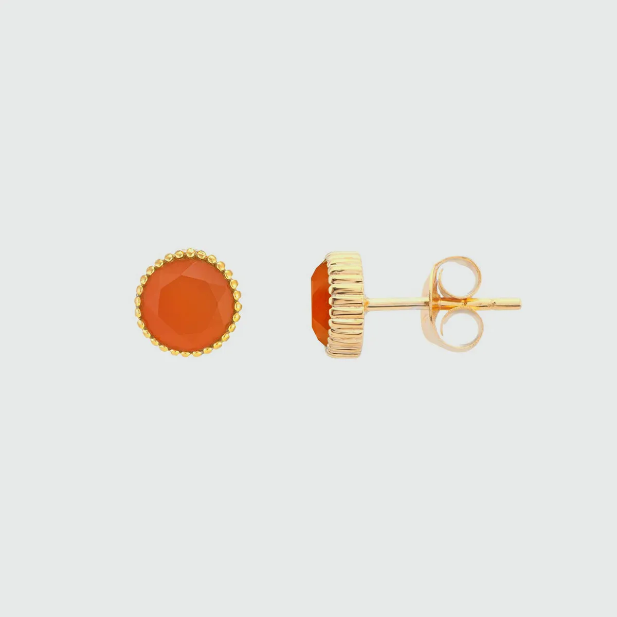 Barcelona July Carnelian Birthstone Stud Earrings