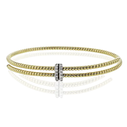 Beaded Bangle in 18k Gold With Diamonds