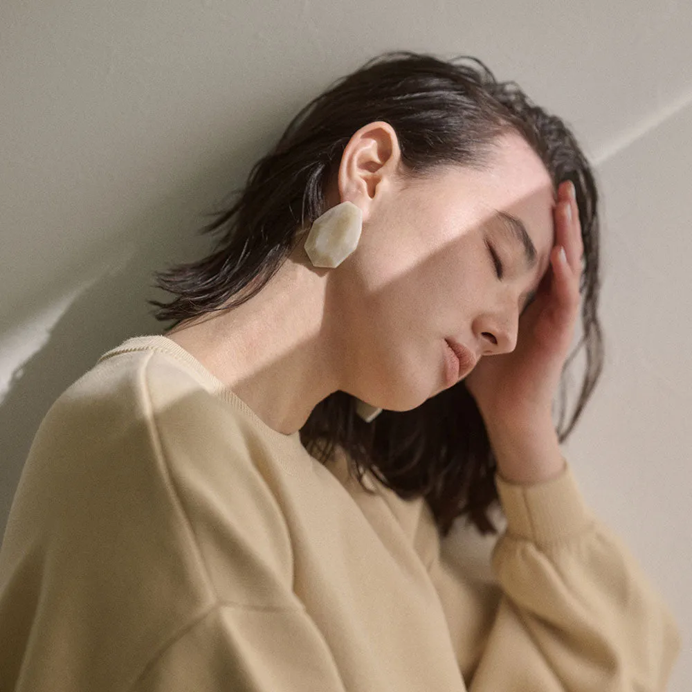 Big Frosted Polygon Earrings