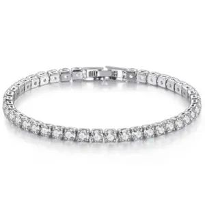 Bijou Cubic Zirconia Silver Tennis Bracelet