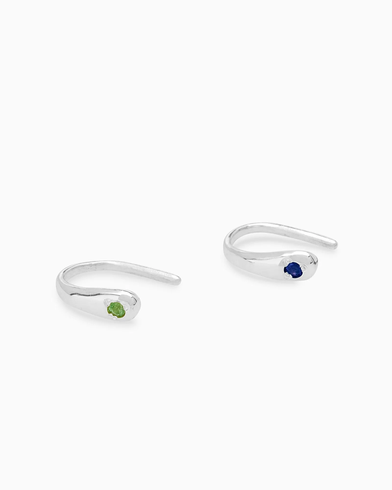 Birthstone Arc Huggie | Silver