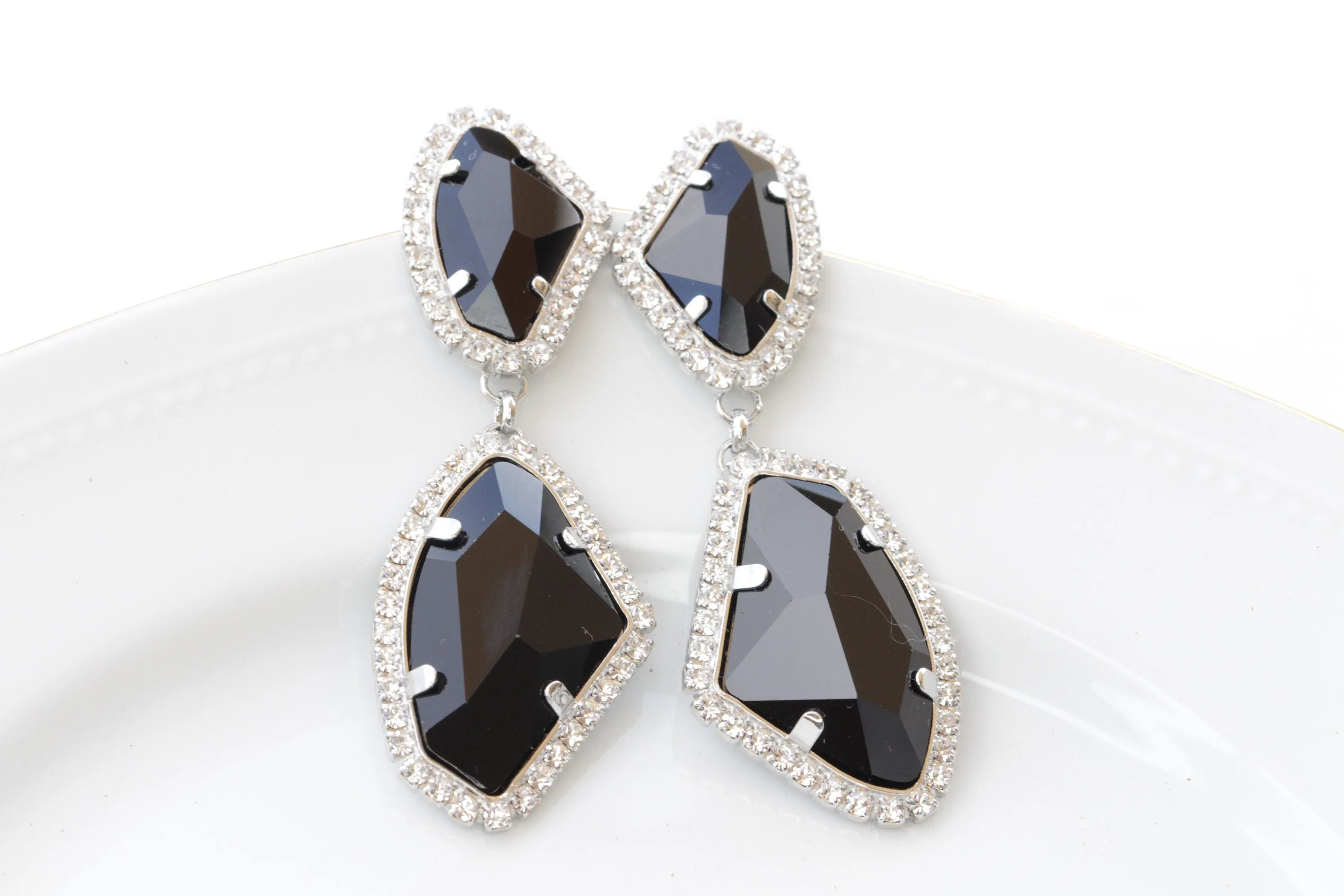 BLACK CHANDELIER earrings,