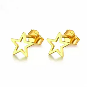 Celebrate: Open Star Studs Gold