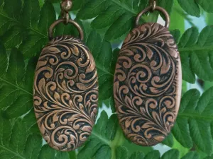 Copper Earrings Oval