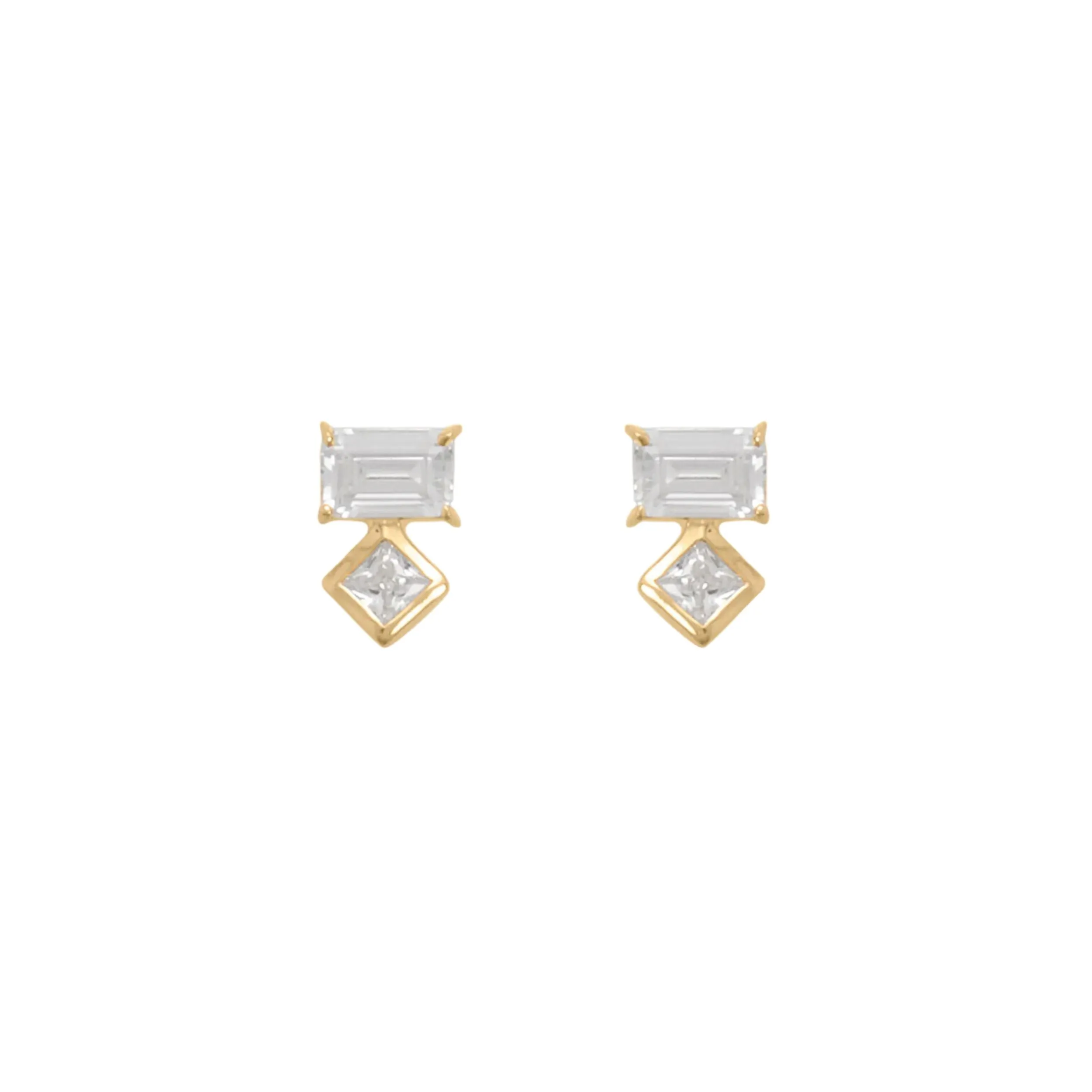 Crystal Baguette Studs