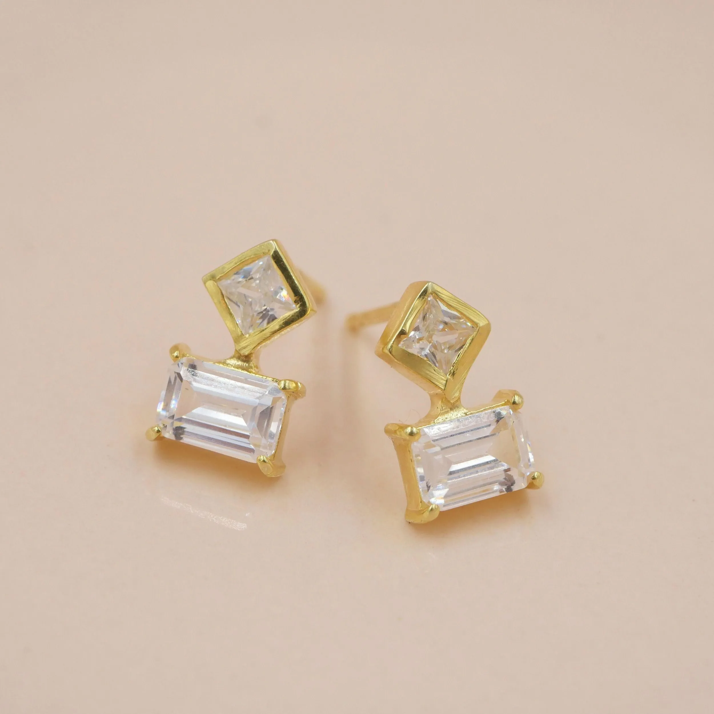 Crystal Baguette Studs