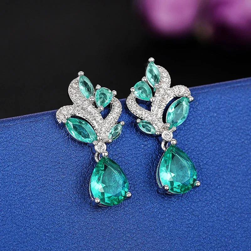 Cubic Zirconia Earrings for Women Unique Color Aesthetic Jewelry  Accessory