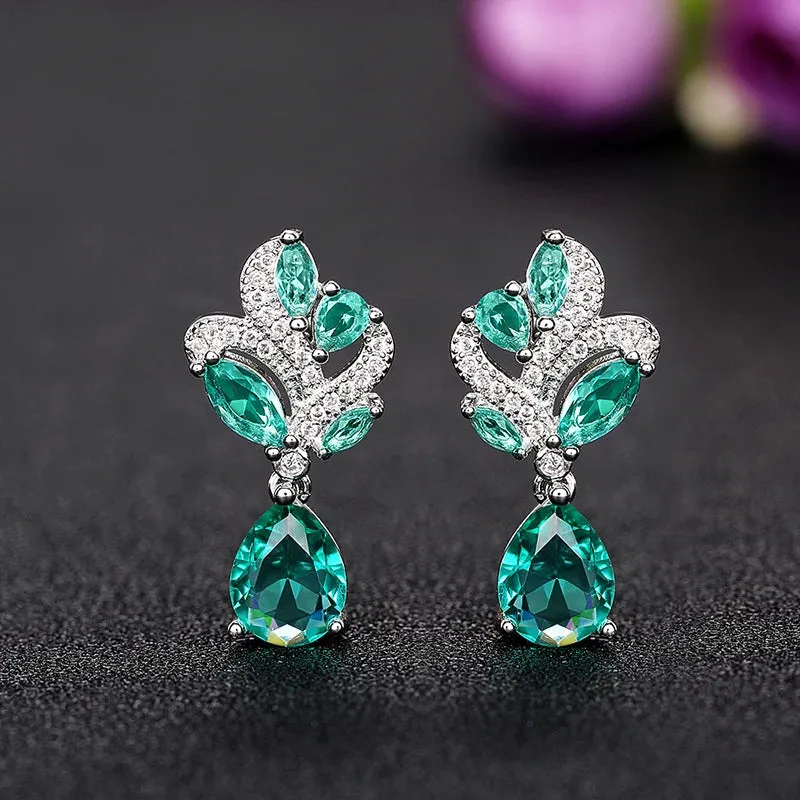 Cubic Zirconia Earrings for Women Unique Color Aesthetic Jewelry  Accessory