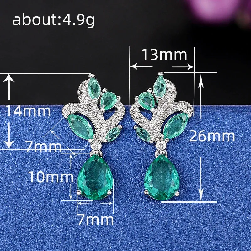 Cubic Zirconia Earrings for Women Unique Color Aesthetic Jewelry  Accessory