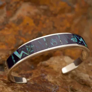 David Rosales Shalako Fancy Inlaid Sterling Silver Bracelet