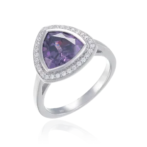 Deco Inspired Ring in Amethyst