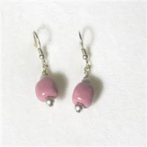 Delicate Pink Kazuri Earrings