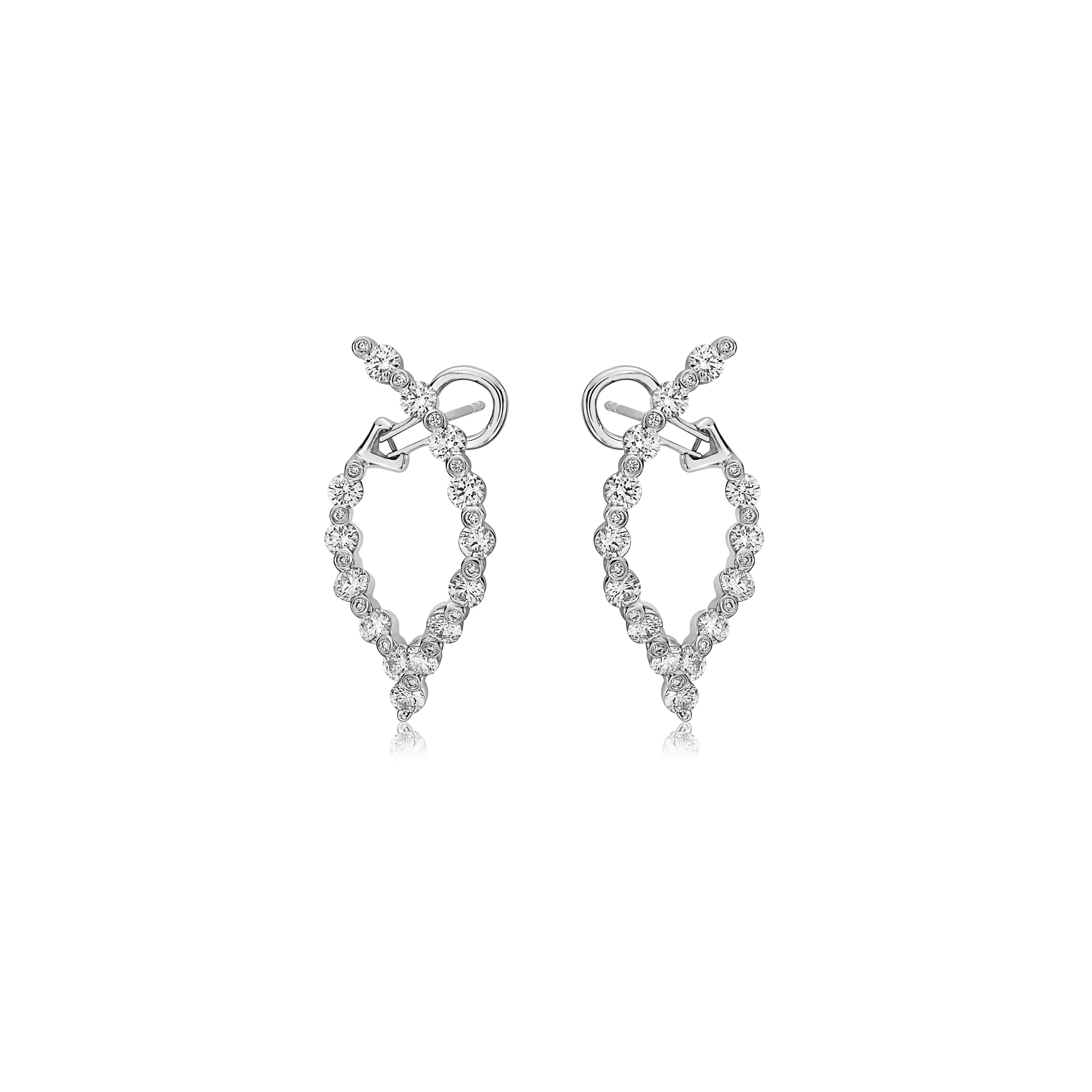 Diamond Wishbone Delicate Hoop Earring