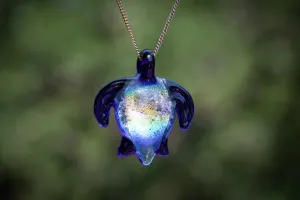 Dichroic Turtle Pendant with Ash