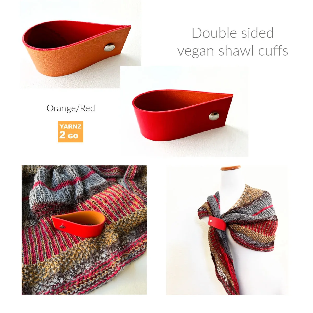 Double sided vegan shawl cuffs