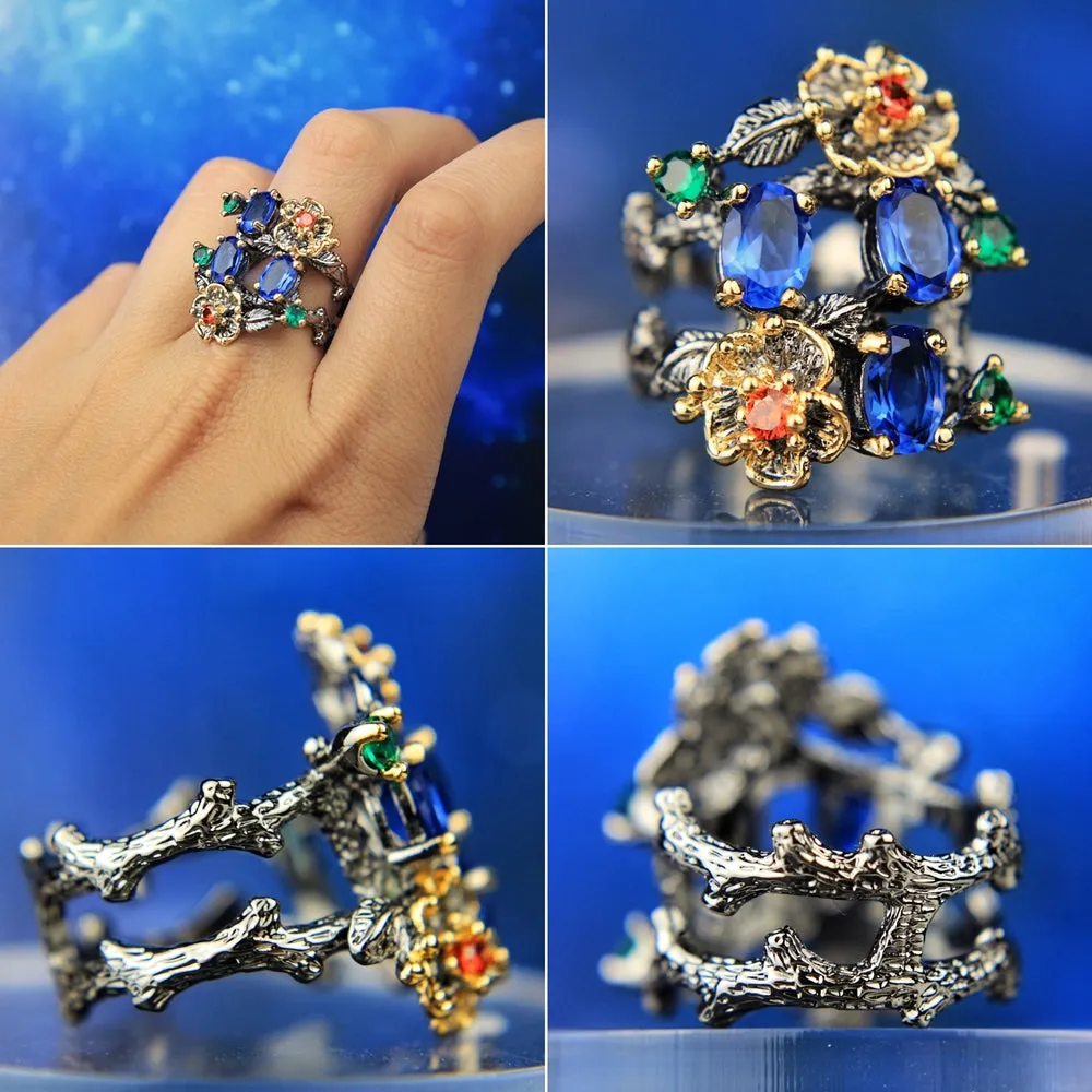 DREAMCARNIVAL1989   Women's Neo-Gothic Inspired Gem Infinity Ring