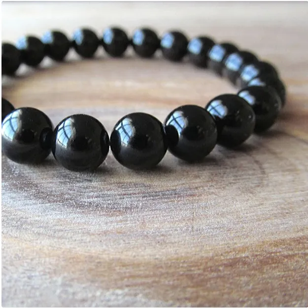 Elegant Black Onyx Beaded Bracelet