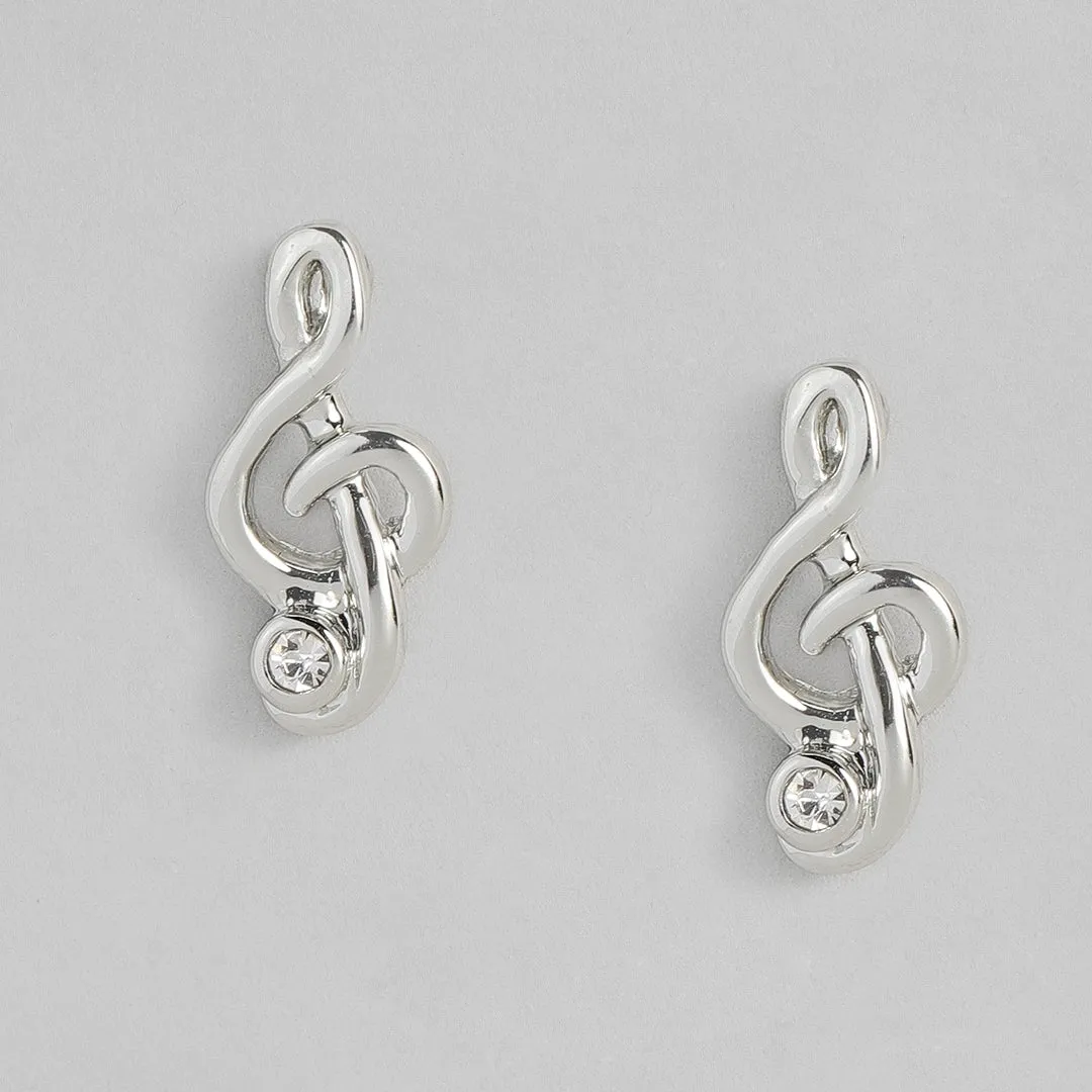 Estele - Rhodium Plated Musical Trendy and Fancy Pendant Set for Women