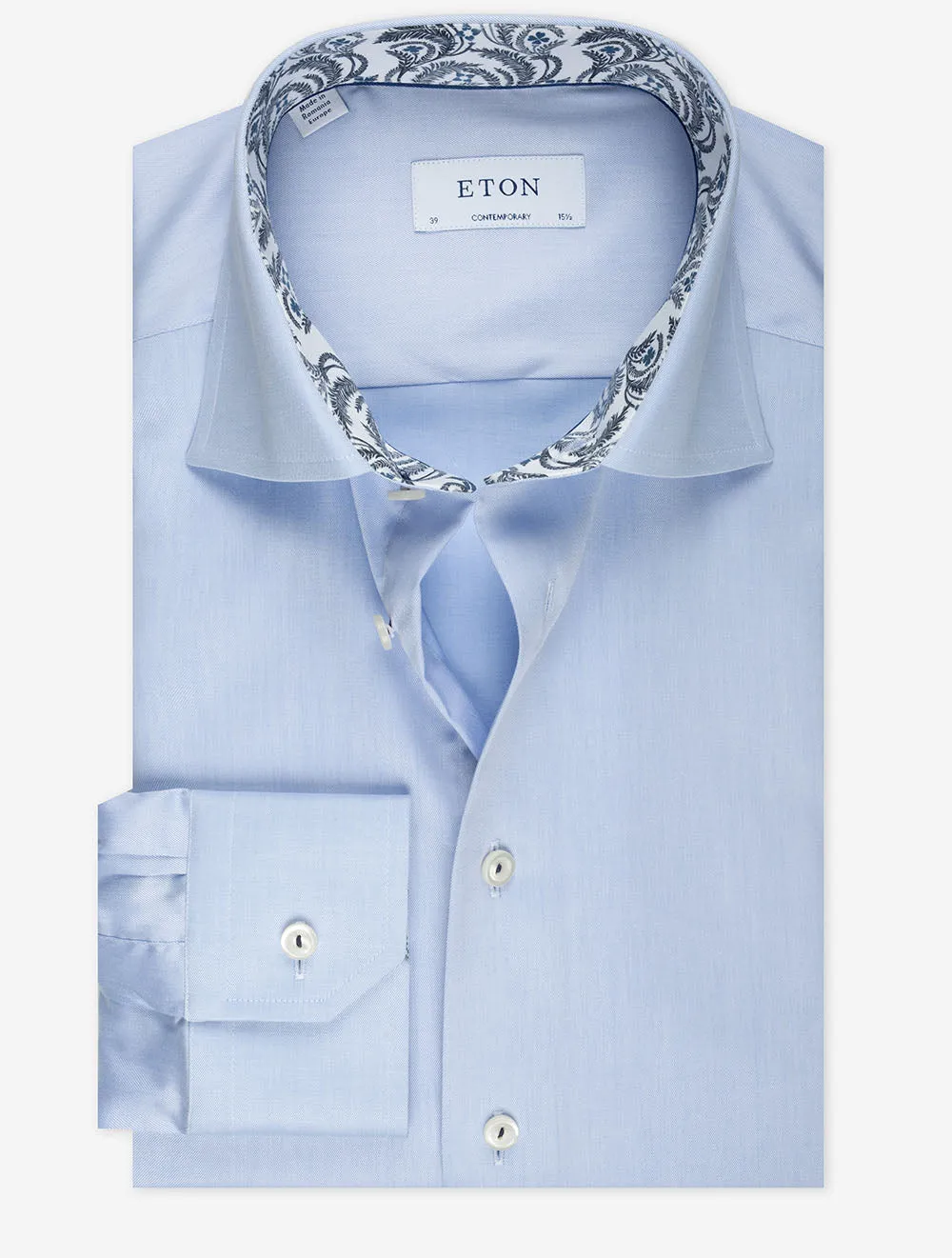 Floral Signature Twill Contemporary Shirt Blue