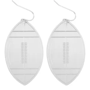 FOOTBALL EARRINGS: Silver Metal Dangle Earrings