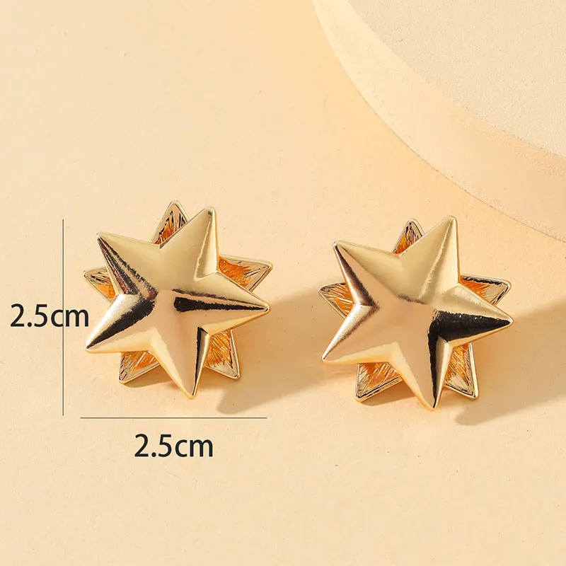 Glamorous Alloy Star Earrings with Unique Design