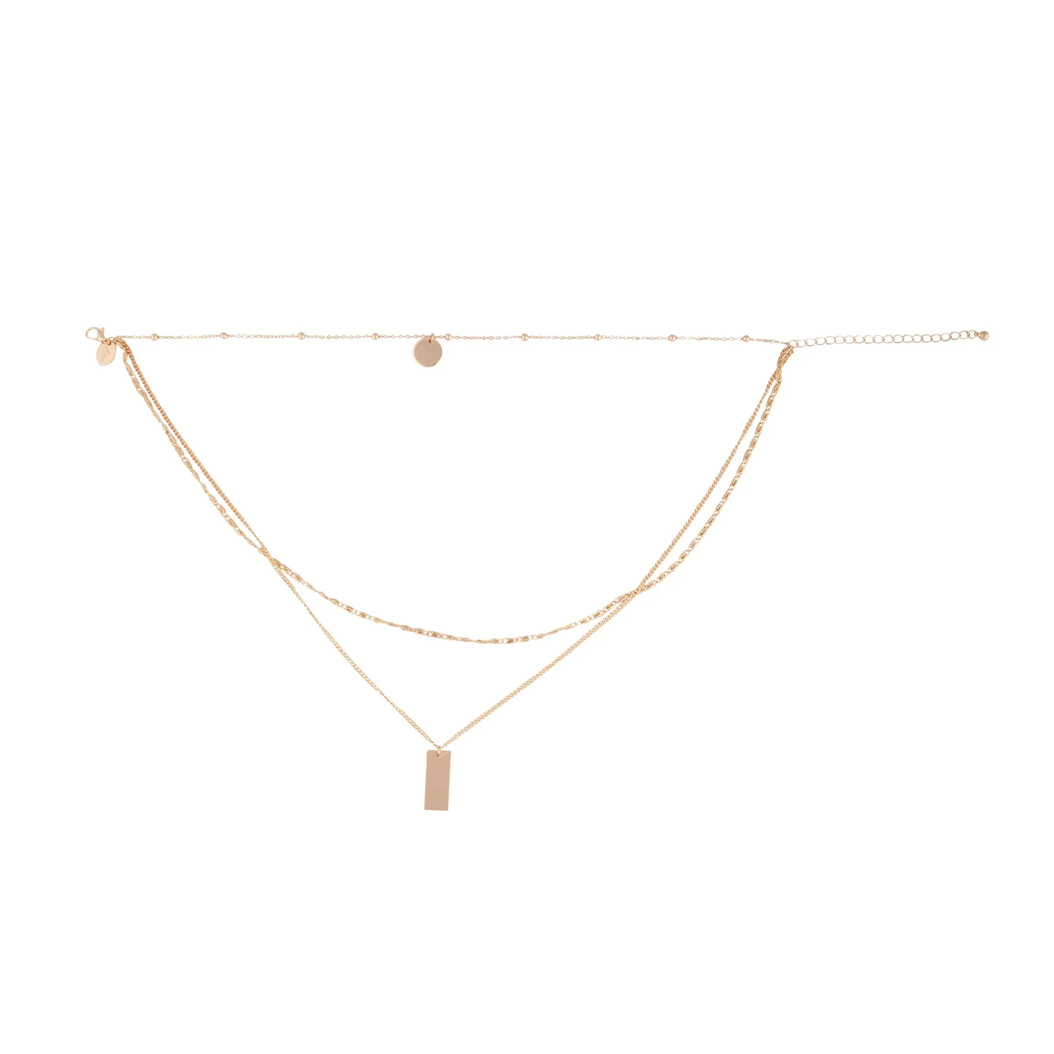 Gold Mixed Chain Shape Choker Necklace